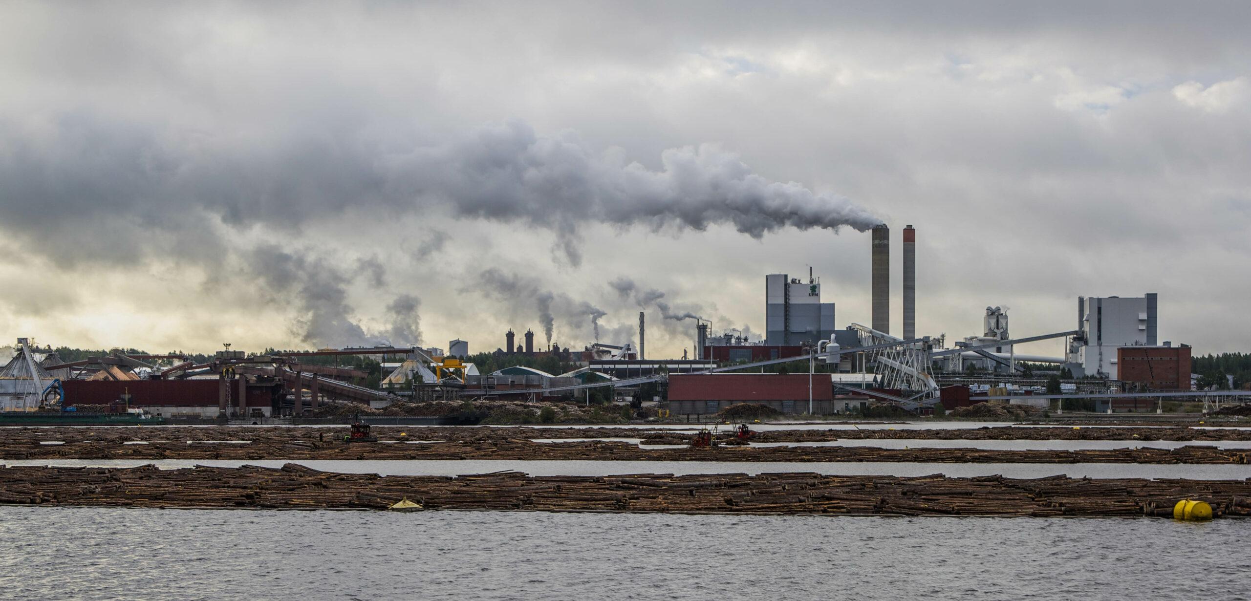 Skogsindustrins beslut att avveckla klorgasblekning av papper har bidragit till sänkta dioxinhalter i naturen. Foto: UPM:s pappersfabrik i Villmanstrand / Wikimedia commons / Ninora